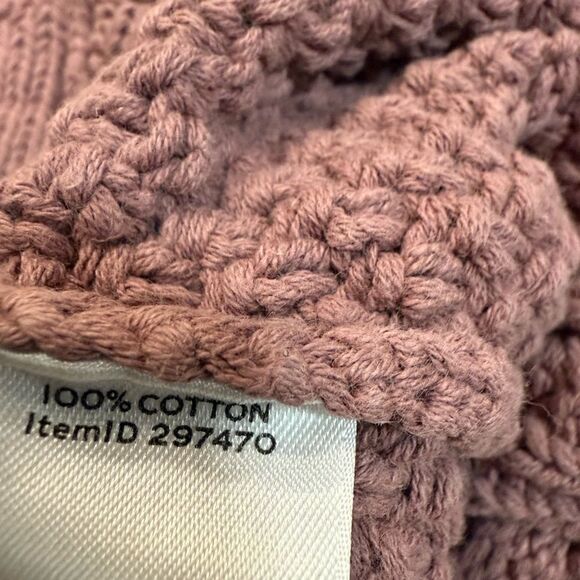 LL Bean Signature Cotton mauve Fisherman Tunic Sweater - Picture 6 of 8